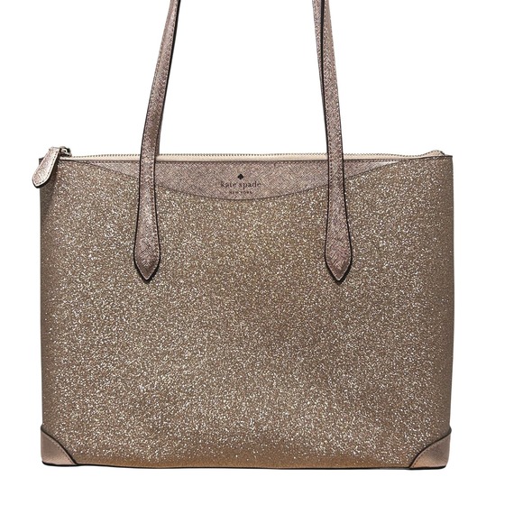 Kate Spade New York Shimmy Large Glitter Tote Bag in Rose Gold NWOT - Picture 2 of 13